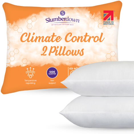 Slumberdown Climate Control Pillow, Firm Support, 2 Pack