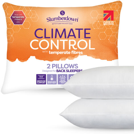 Slumberdown Climate Control Pillow, Medium Support, 2 Pack