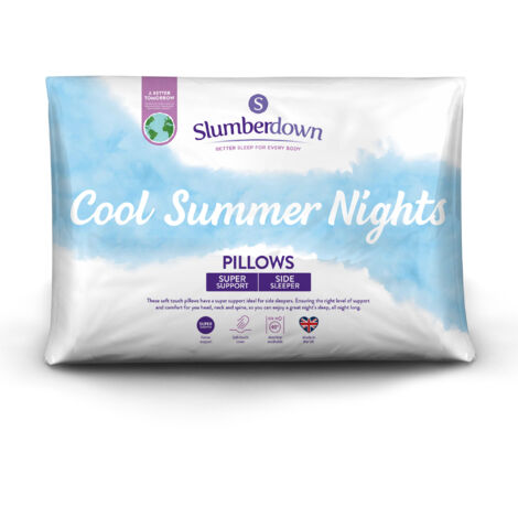 Slumberdown Cool Summer Nights Pillow, Firm Support, 2 Pack