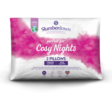 Slumberdown Cosy Nights Pillow, Firm Support, 2 Pack