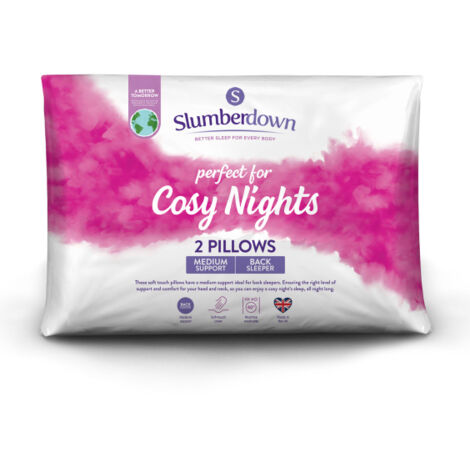 Slumberdown Cosy Nights Pillow, Medium Support, 2 Pack