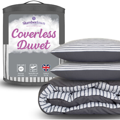 Slumberdown Coverless Comfort Printed Stripe Duvet, 10.5 Tog, Single
