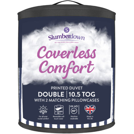 Slumberdown Coverless Comfort Printed Stripe Navy Duvet, 10.5 Tog, Double
