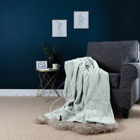 Slumberdown Elegantly Warm Luxury Heated Throw, Light Pistachio