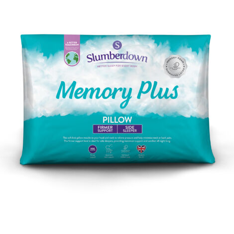 Slumberdown Memory Foam Plus Pillow, Firm Support, 1 Pack