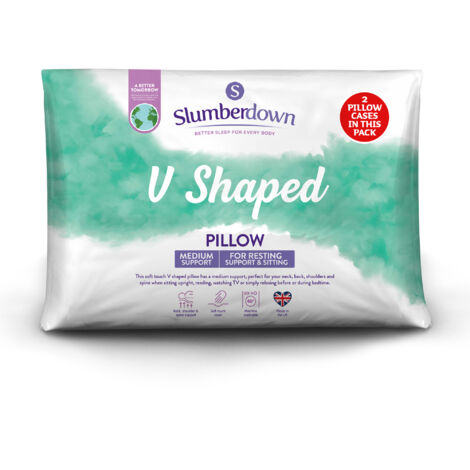 Slumberdown V Shape Pillow, Medium Support, 1 Pack