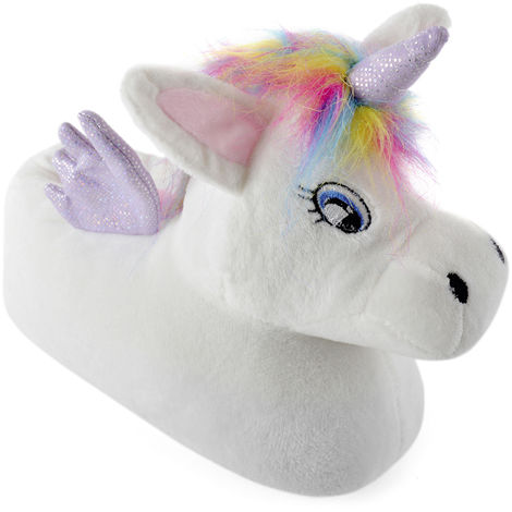 multi coloured unicorn slippers