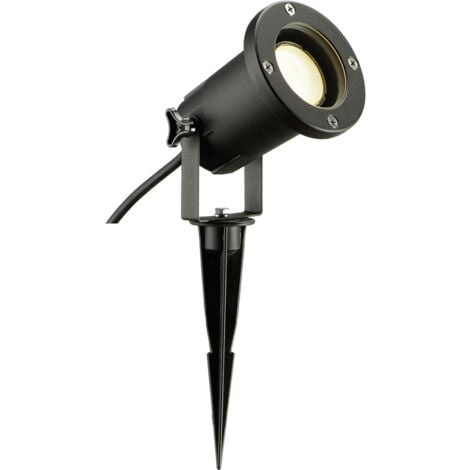 SLV 227410 Nautilus Spike Gartenstrahler LED, Energiesparlampe, Halogen GU10 11 W Schwarz