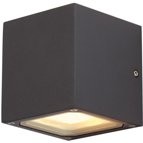 SLV Sitra Cube 232535 Außenwandleuchte  Energiesparlampe, LED GX53 18 W Anthrazit