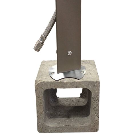 S&M 135 AQUAPOINT Base galvanisée pour Colonne d\'eau Ovale ou Ronde Argenté
