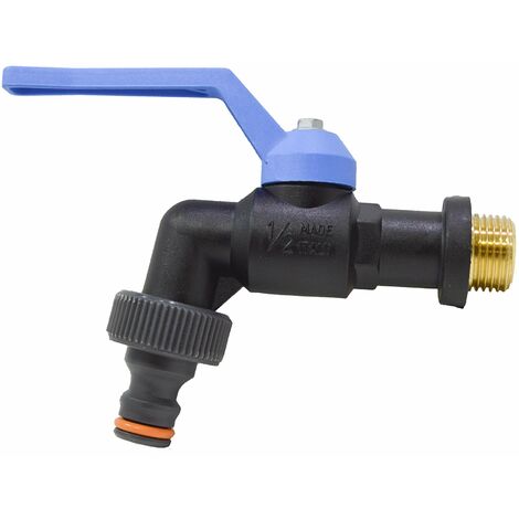 S&M 180.026 - Griffin 1/2 Gelo Sfera Manico in Polipropilene Nero con ripresa Automatica di plastica Blu