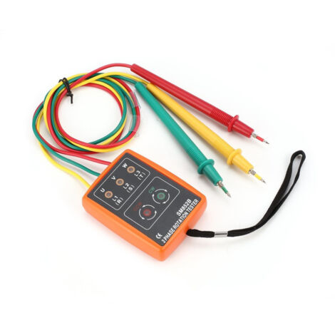 SM852B Tester di rotazione trifase, indicatore di fase digitale, rilevatore, cicalino a LED, contatore di sequenza