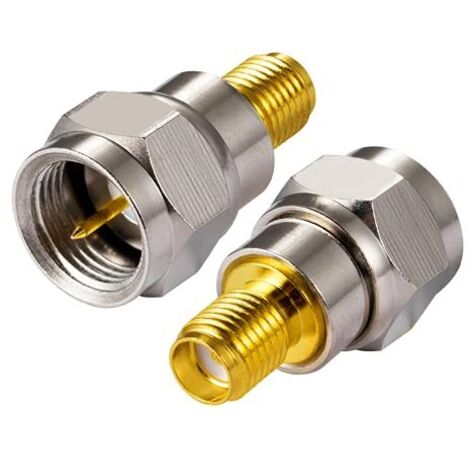SMA Adapter SMA Female Connector to F Type Male Coaxial Cable Connector Straight Adapter for FM Radio DAB Antenna WIFI Antenna CATV TV Antenna Airline Modems (2 Pieces)