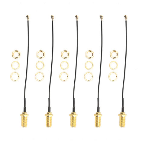 SMA-Buchse auf u.FL/IPEX-Adapterkabel für Funkantenne, Messing, 10 cm