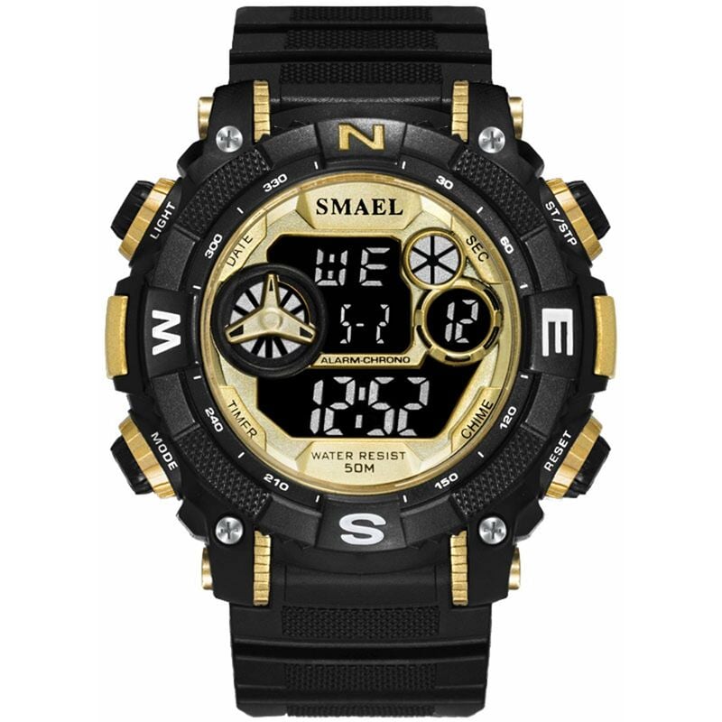 

1317 Reloj deportivo elegante multifuncion 50M Reloj de pulsera electronico electronico impermeable para hombres con hora / alarma / semana / fecha /