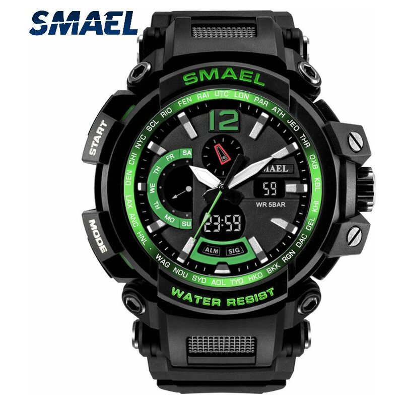 

1702 Reloj de pulsera digital de cuarzo para hombre de moda Reloj deportivo multifuncional con 50M Impermeable / Luminoso / Alarma / Cronometro /