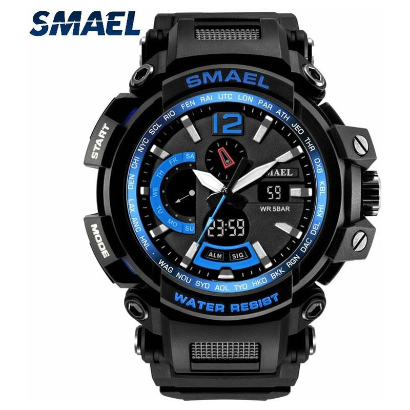 

SMAEL 1702 Reloj de pulsera digital de cuarzo para hombre de moda Reloj deportivo multifuncional con 50M Impermeable / Luminoso / Alarma / Cronometro