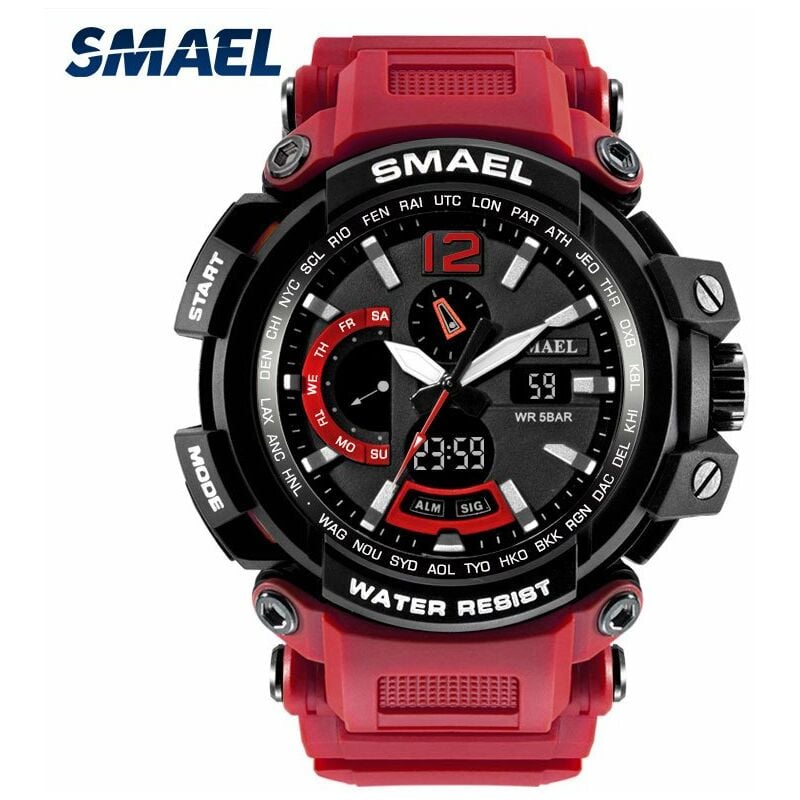 

1702 Reloj de pulsera digital de cuarzo para hombre de moda Reloj deportivo multifuncional con 50M Impermeable / Luminoso / Alarma / Cronometro /