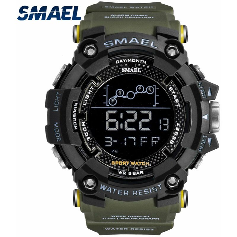 

1802 Reloj deportivo elegante multifuncional 50M Reloj de pulsera electronico electronico impermeable para hombres con alarma / Luminoso / Fecha /