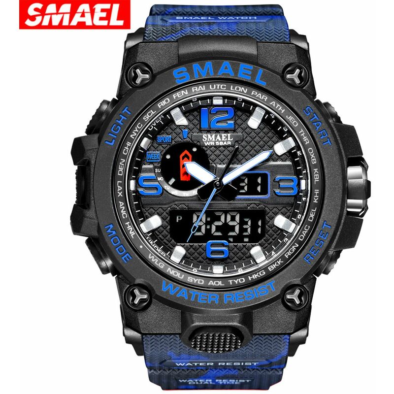 

SL1545 (camuflaje) Reloj digital de moda impermeable para deportes al aire libre para hombres Reloj de pulsera electronico de cuarzo multifuncional