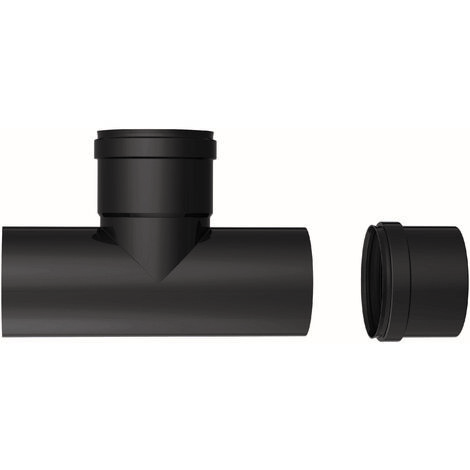 Smalbo RACCORDO A T PER STUFE A PELLET Col. Nero opaco  (M/F) Ø cm.10 2.00 pz