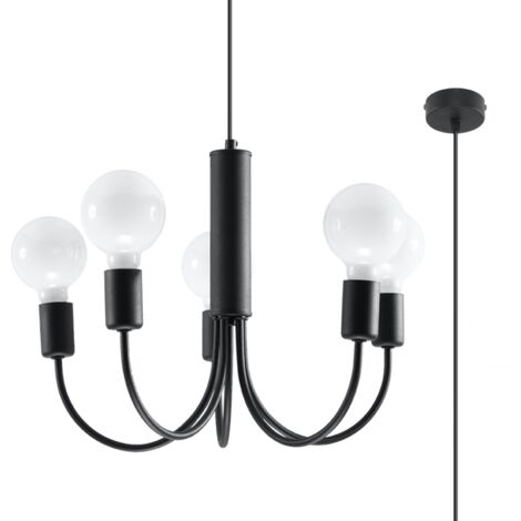 SMALL 5 black chandelier