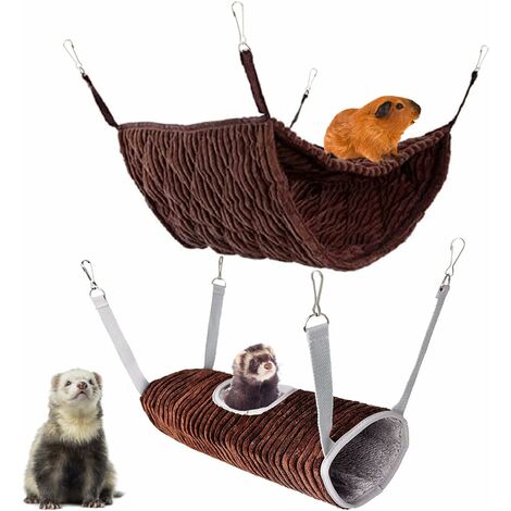 Mushroom Guinea Pig Rat Hammock and Hideout Bed Hamster Ferret Hanging  Hammock and Tunnel Tube Soft Cage Accessories for Small Animals Chinchilla