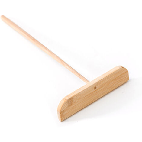 Small Bamboo Portable Washable Pancake Rake with Long Handle Cooking Tool