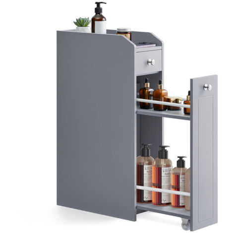 Small Bathroom Cabinet, Slim Bathroom Storage Unit, Bathroom Organiser, Freestanding Toilet Paper Storage Cabinet with Slide-Out Drawers, Ideal for Small Spaces