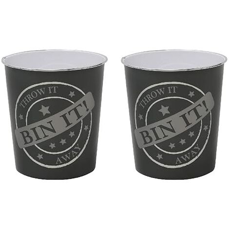 Small Bin It Waste Paper Bin, Dark Grey, Set of 2