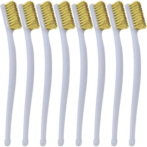 Small Brass Brush, 8 Pack Mini Wire Brushes for Cleaning Solder Slag, Rust, 3D Printer Nozzle