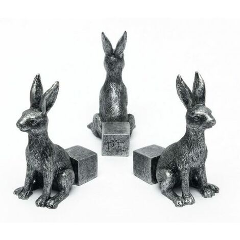 Small Brushed Silver Hare Plant Pot Feet - Set of 3