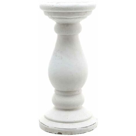 Small Candle Holder - Ceramic - L11 x W11 x H23 cm - Matt White