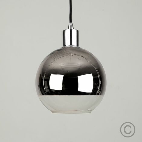 Small Chrome Clear Glass Ball Ceiling Pendant Light Shade Black Chrome Ceiling Rose Flex Lamp Holder Pendant Light