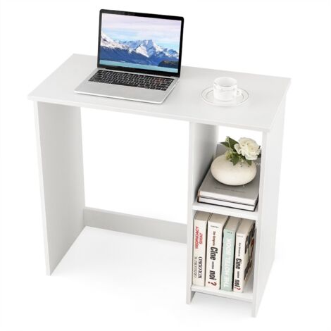 Small Computer Desk 80cm Home Office Desk Study Writing Desk w/2 Compartments