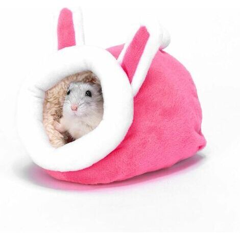 Small Cotton Nest for Hamsters, Hibernation Nest, Cotton Nest for Rabbits, Warm Hibernation Nest for Small Animals Like Mini Hedgehogs, Pink