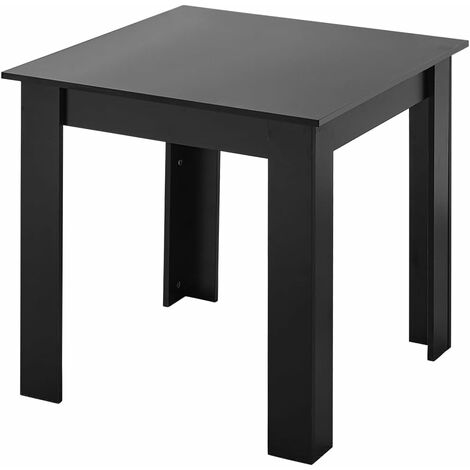 Small Dining Table 75x75cm Square Table  High Gloss Table Top Kitchen Table Home Furniture (Black)