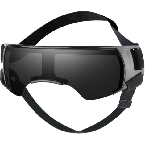 Small dog sunglasses, UV protection, windproof and dustproof, pet outdoor driving and riding goggles, with adjustable strap, black.