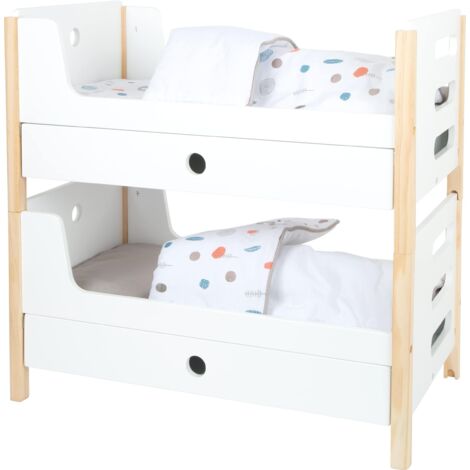 Small Foot 11811 Letto a soppalco Little Button, con cassettoni per riporre Gli Accessori, dai 3 Anni, Colore Bianco, Piccolo