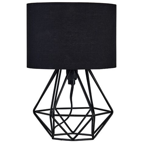 main image of "Small Geometric Table Lamp Industrial Metal Cage Design - Copper"