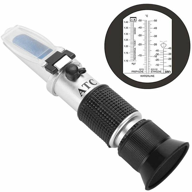 Alwaysh - Small handy 4-in-1 portable antifreeze coolant refractometer for automotive antifreeze system, battery acid and windshield washer fluid