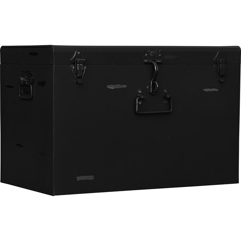 Iron Chest - Small Industrial Design Trunk - Sony Black Iron, Metal - Black