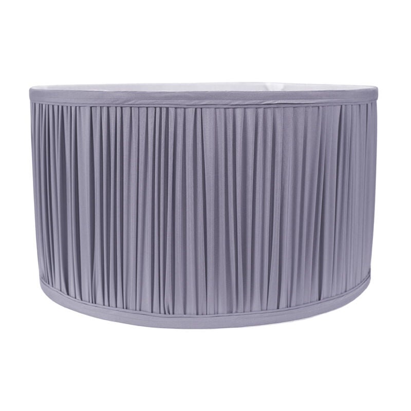 Small Jess Fabric - Faux Silk Blue Drum and B22 GLS LED 10W Warm White 3000K Bulb