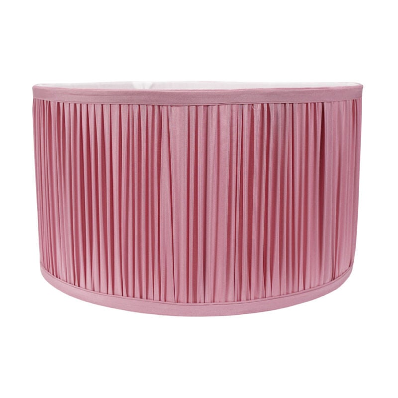 Small Jess Fabric - Faux Silk Pink Drum and B22 gls led 10W Warm White 3000K Bulb