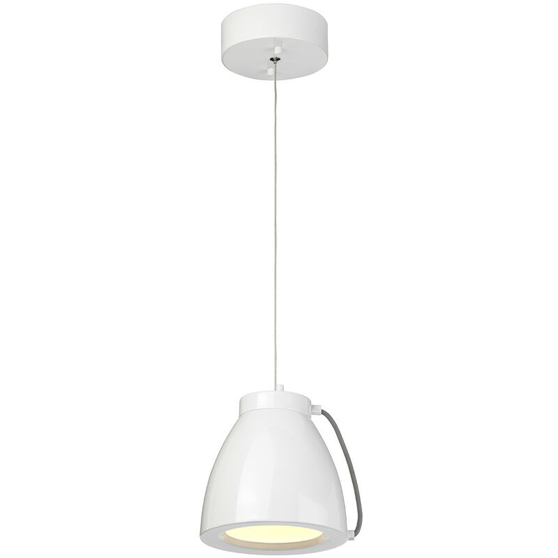 Europa - led 1 Light Small Dome Ceiling Pendant White Painted Finish - Elstead