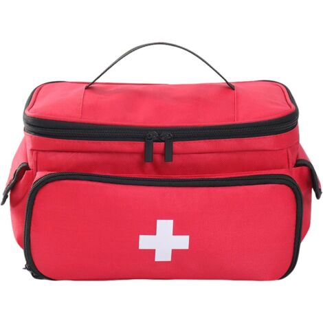Small Medicine Storage Bag Empty, Family First Aid Organiser Box for Emergency Medical Kits, Red(Empty Bag)