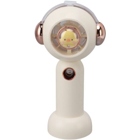 Small misting fan, cute little quiet pocket fan for home, atomization function (White)