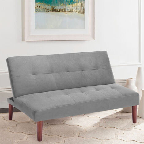 Small Modern 2-Seater Padded Convertible Sofa Bed with Wooden Legs