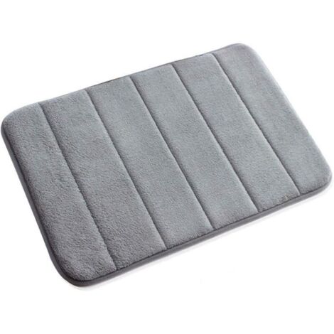 Small non-slip bath mat made of soft memory foam, 40 x 60 cm (grey)