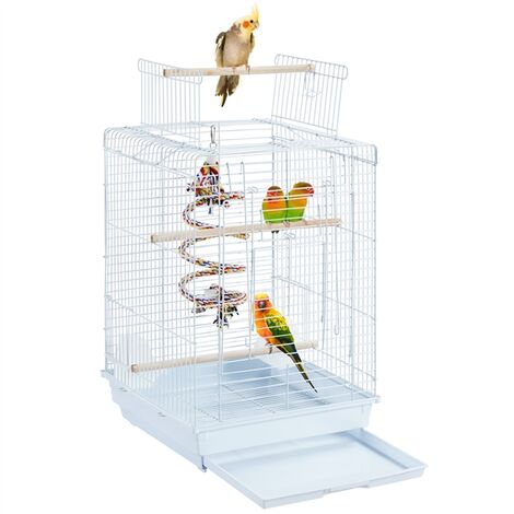 main image of "Small Open Top Bird Cage Canary Parakeet Cockatiel Budgie Parrot Cage"